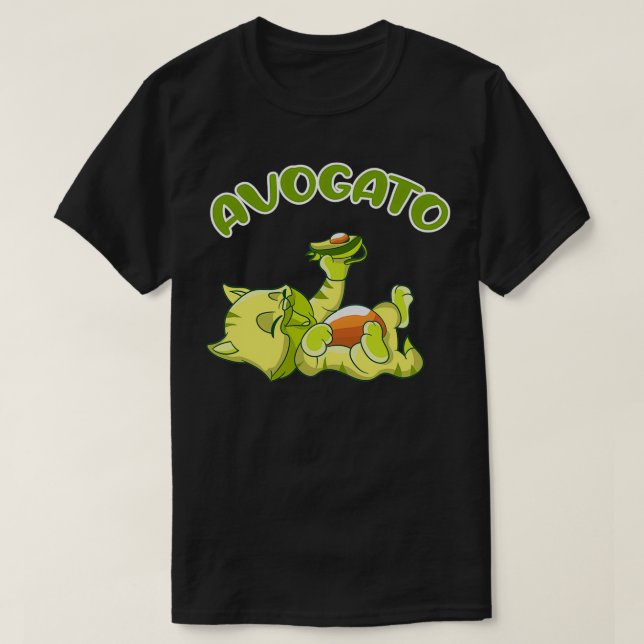 Camiseta Gatito De Aguacate Coma Frutos Verdes (Diseño del anverso)