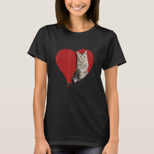 Camiseta Gatito De Amor Al Corazón Para Animales Y Gatos Cu