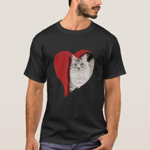 Camiseta Gatito De Amor Cardiaco Para Animales Y Gato Cuto 