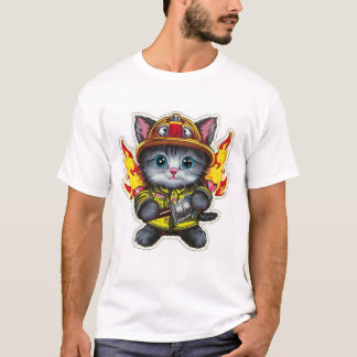 Camiseta Gatito de bomberos