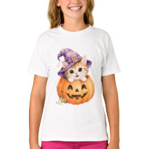Gatito de Halloween en calabaza de Jack O Lantern