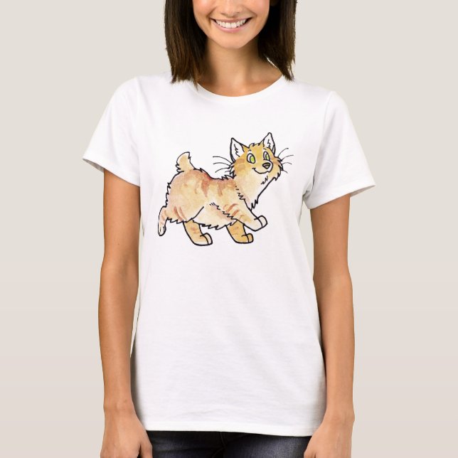 Camiseta Gatito de la Isla de Man del Tabby poner crema (Anverso)