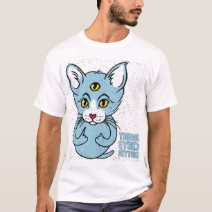Camiseta Gatito de tres ojos divertido y grosero arte grung