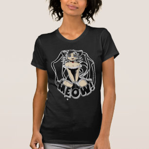 Camiseta Gatito del chica del maullido blanco y negro