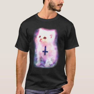 Camiseta Gatito del espacio con la cruz invertida