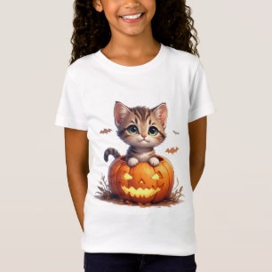 Camiseta Gatito dentro de la calabaza de Halloween 🎃
