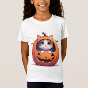 Camiseta Gatito dentro de una calabaza de Halloween diverti