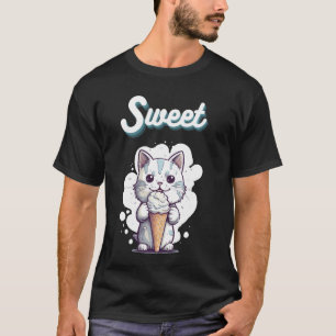 Camiseta Gatito Dulce, Cono de Helado de Gato Lindo -vibe