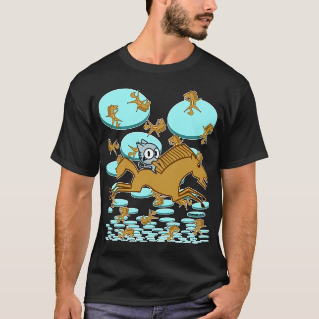 Camiseta ¡Gatito en el cielo con los caballos! (Anverso)