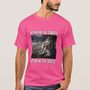 Camiseta Gatito En Las Sábanas Funny Lobo Alfa Lobo Meme