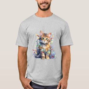 Camiseta Gatito en luces de navidades