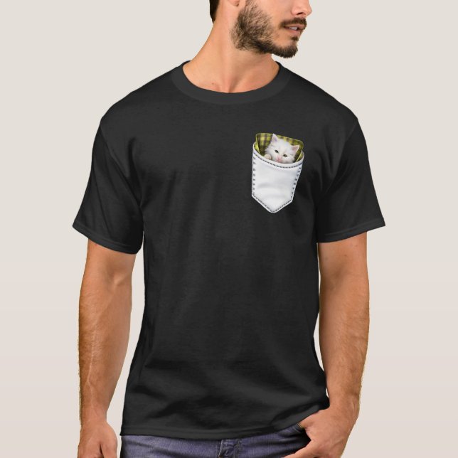 Camiseta Gatito En Pocket Friends Gato Animal Pocket Kitten (Anverso)