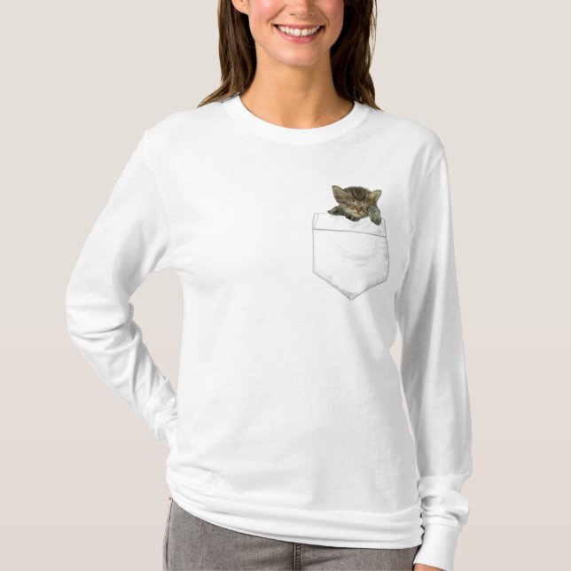 Camiseta Gatito en su bolsillo (Anverso)