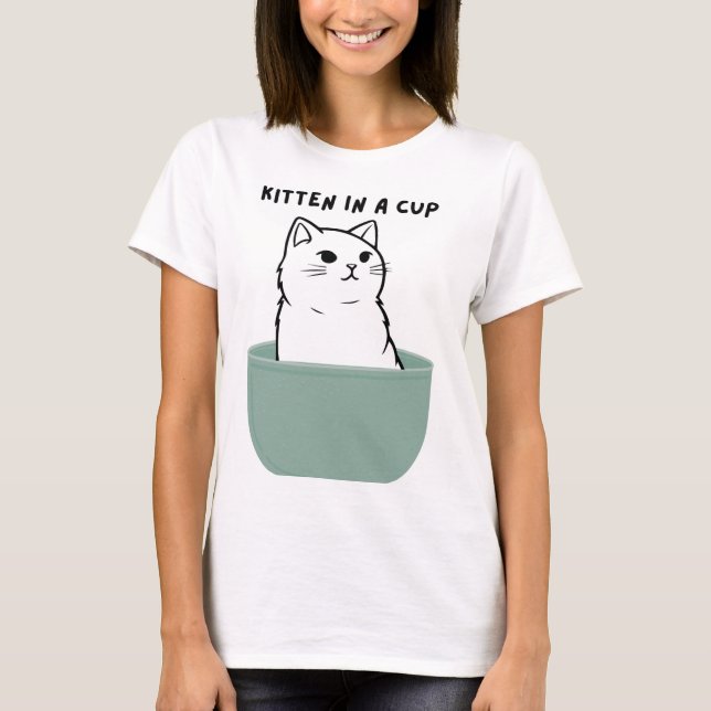 Camiseta Gatito en un refrigerio de copa (Anverso)