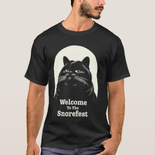 Camiseta Gatito enfadado Snorefest lugar de trabajo Estudia