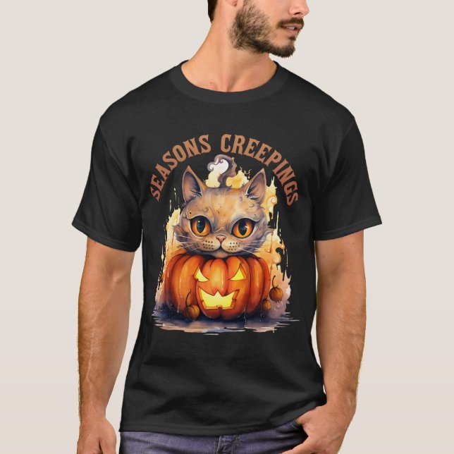 Camiseta gatito feliz de halloween (Anverso)