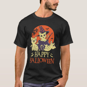 Camiseta gatito feliz de halloween