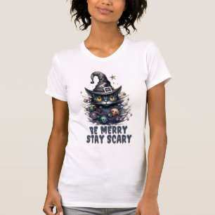 Camiseta gatito feliz de halloween