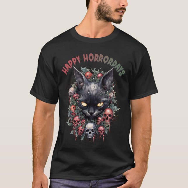 Camiseta gatito feliz de halloween (Anverso)
