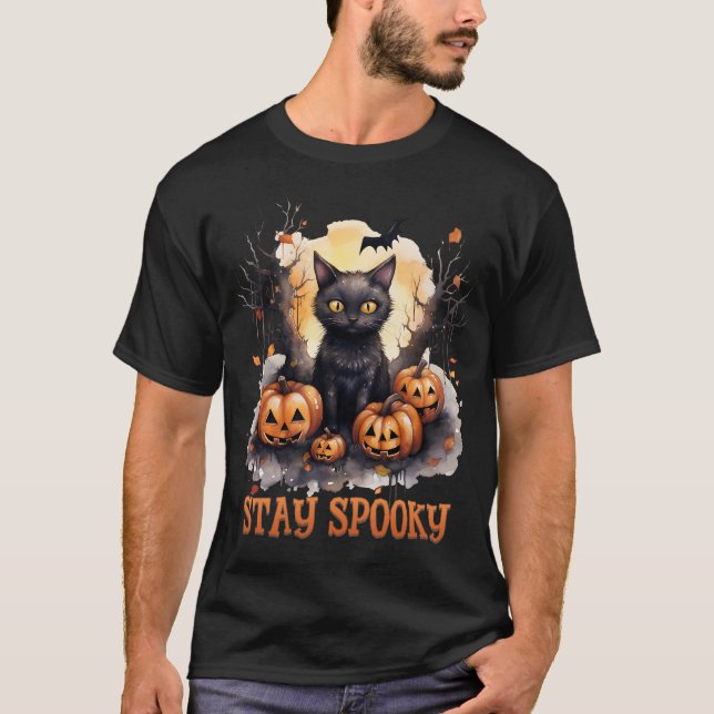 Camiseta gatito feliz de halloween (Anverso)