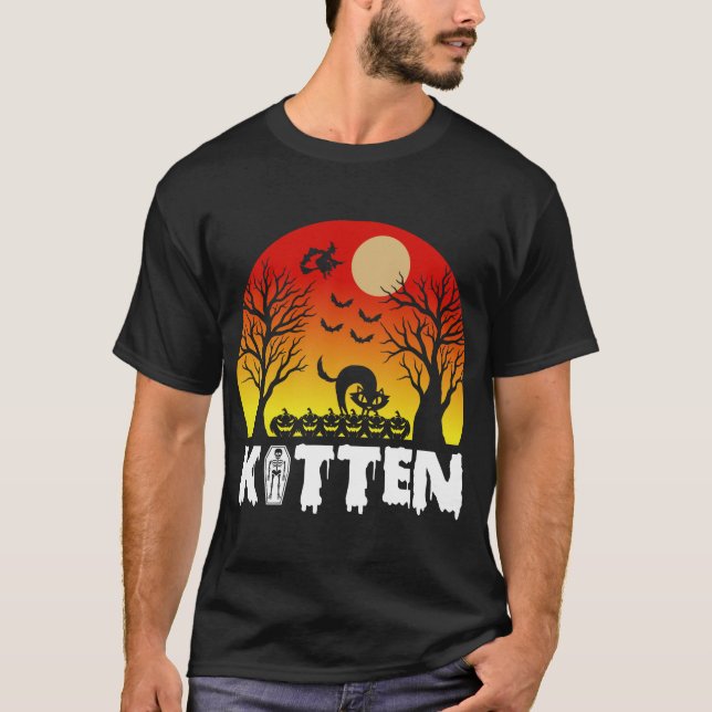 Camiseta gatito feliz de halloween (Anverso)