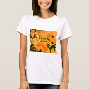 Camiseta gatito feliz de halloween