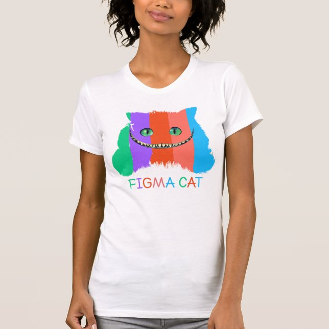 Camiseta gatito figma y gato colorido (Anverso)