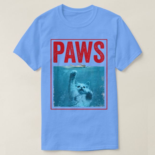 Camiseta Gatito Funny De PAWS Para Los Amantes Del Tiburón  (Diseño del anverso)