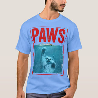 Camiseta Gatito Funny De PAWS Para Los Amantes Del Tiburón 