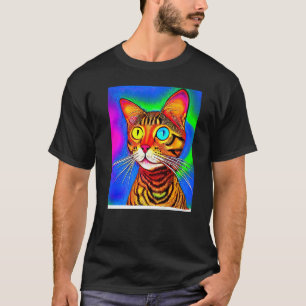 Camiseta Gatito Gatito Psicodélico Al Estilo Gato