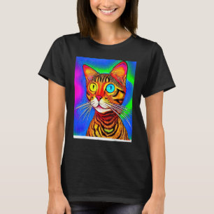 Camiseta Gatito Gatito Psicodélico Al Estilo Gato