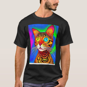 Camiseta Gatito Gatito Psicodélico Al Estilo Gato