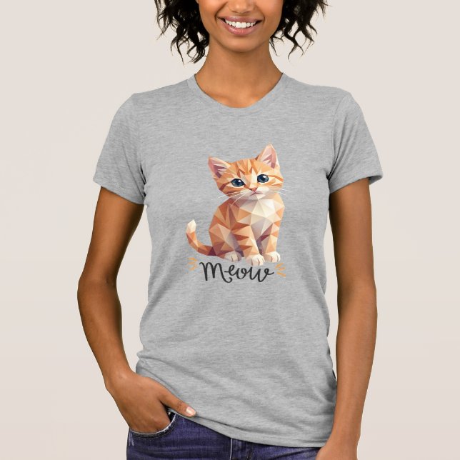 Camiseta Gatito Geométrico (Anverso)