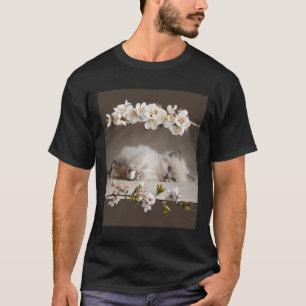 Camiseta Gatito Himalaya Con Flores Rama Des De Amante