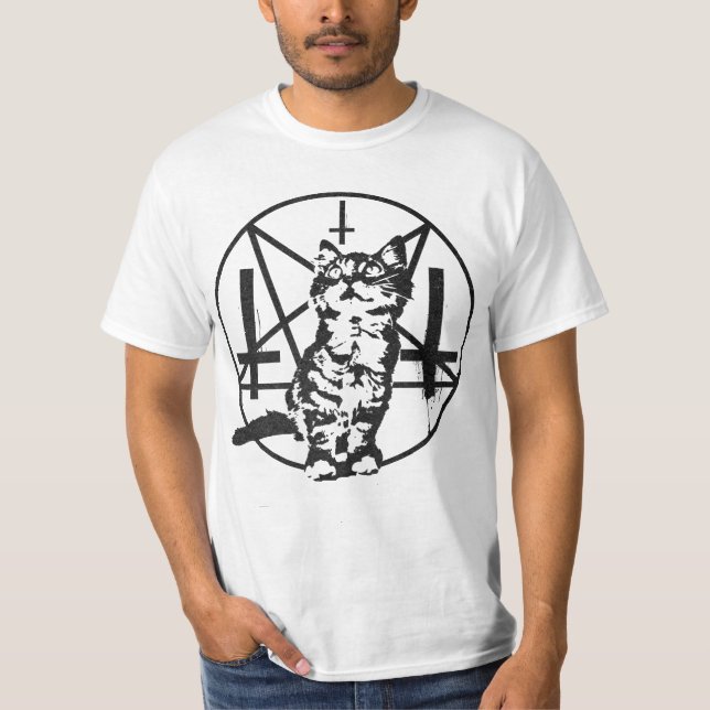 Camiseta Gatito invertido de la cruz y del pentáculo (Anverso)