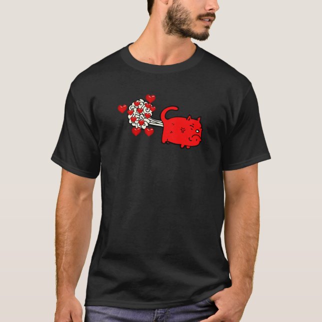 Camiseta Gatito Lindo Echando Corazones (Anverso)