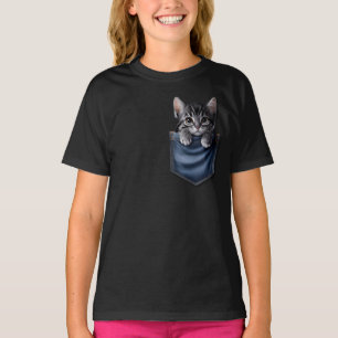 Camiseta Gatito lindo en bolsillo