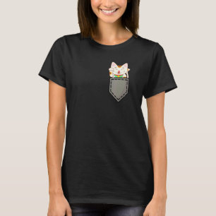 Camiseta Gatito lindo Gato en bolsillo Me encantan los gato