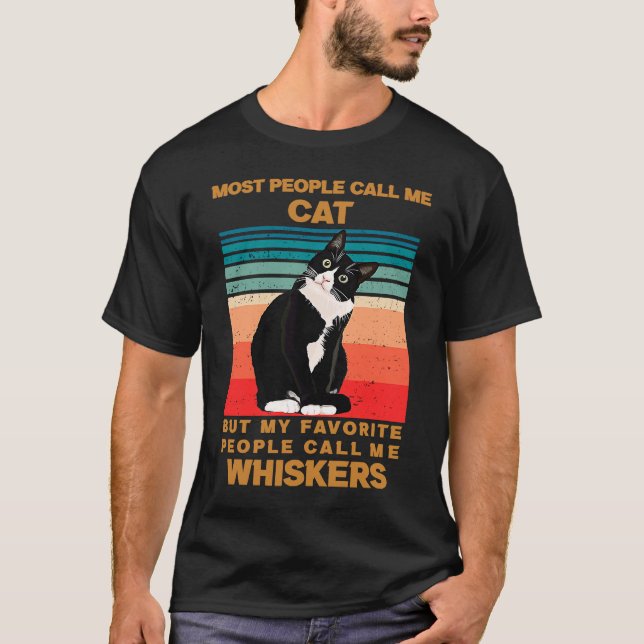 Camiseta gatito lindo gato negro mi gente favorita me llama (Anverso)