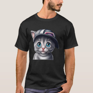 Camiseta Gatito lindo Meow con gorra de béisbol Gato
