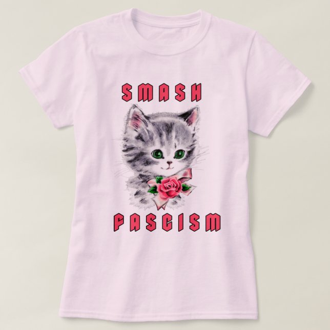 Camiseta Gatito lindo - Rompe el fascismo (Diseño del anverso)