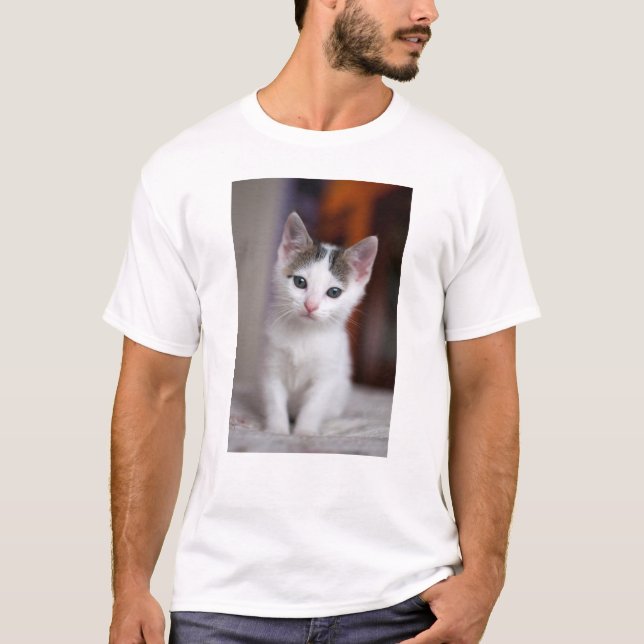Camiseta Gatito manchado blanco (Anverso)