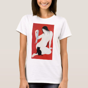 Camiseta Gatito negro y mujer, Takahashi Shotei