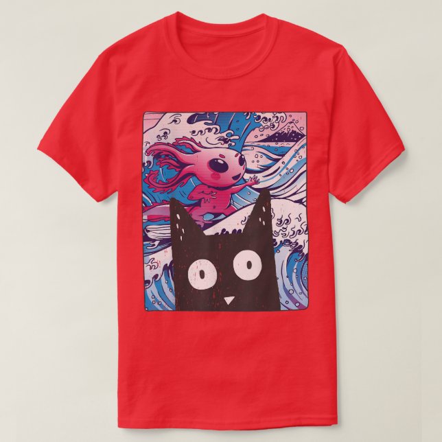 Camiseta Gatito Neko Synthwave Japón 80 Manga Harajuku Ota (Diseño del anverso)