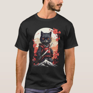 Camiseta Gatito Ninja Guerrero Samurái de Japón Antiguo Gat
