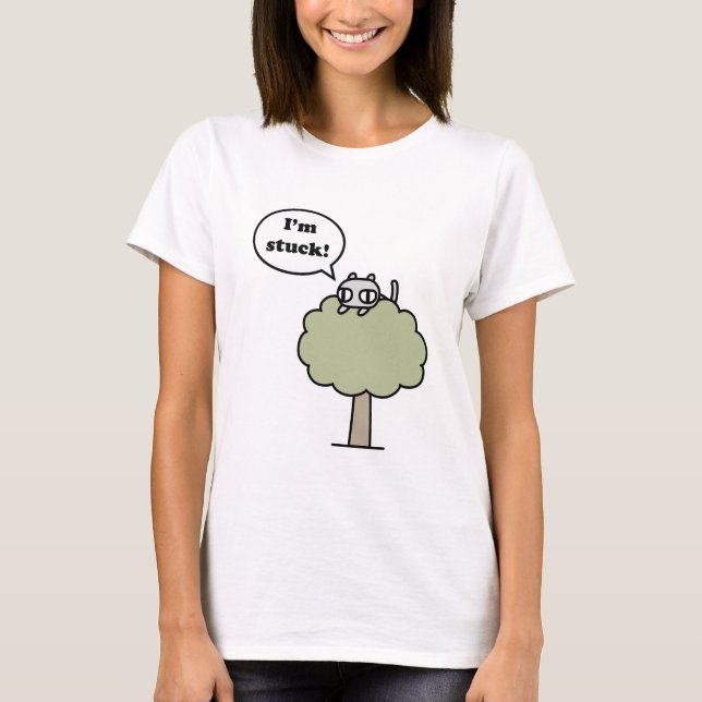 Camiseta Gatito pegado en árbol (Anverso)