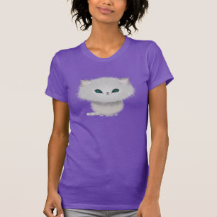 Camiseta Gatito Persa Tabby Blanco Pequeño
