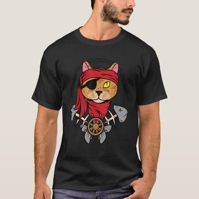 Camiseta gatito pirata (Anverso)