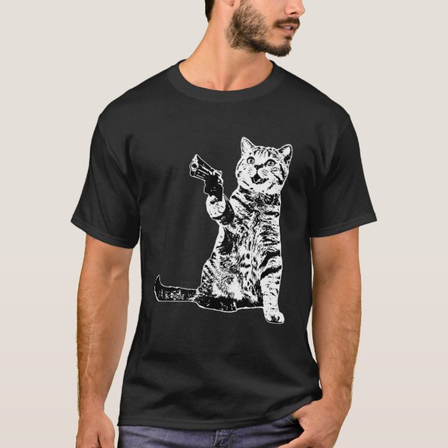 Camiseta Gatito pistola  Gato (Anverso)