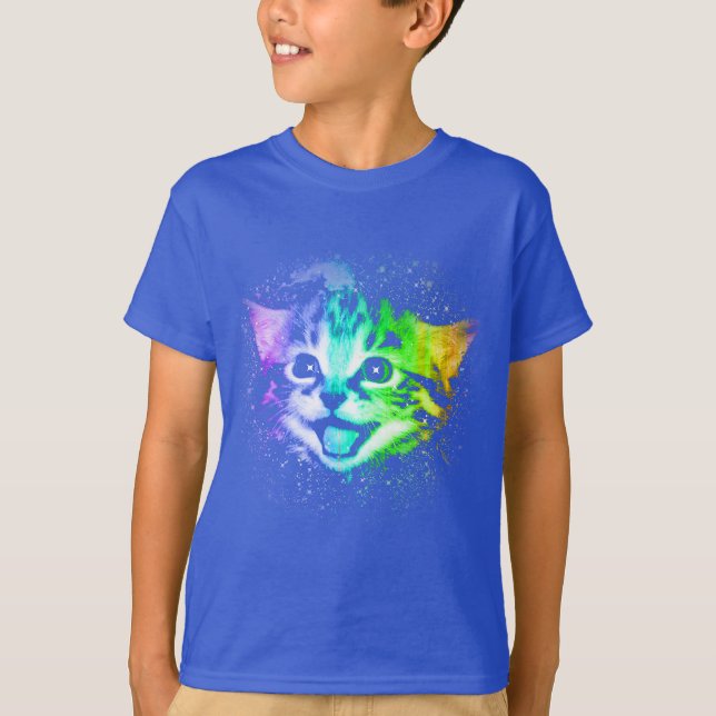 Camiseta Gatito profundo del espacio de la galaxia (Anverso)